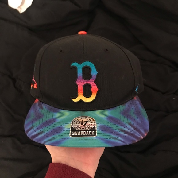 rainbow red sox hat